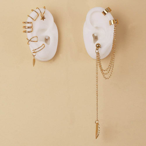 CED 50076 Ear Clip Set 7-piece, Creative Simple Alloy Earring Set - WhosaleJewelry