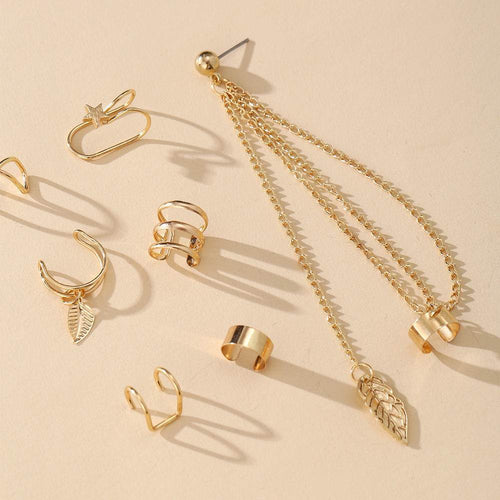 CED 50076 Ear Clip Set 7-piece, Creative Simple Alloy Earring Set - WhosaleJewelry