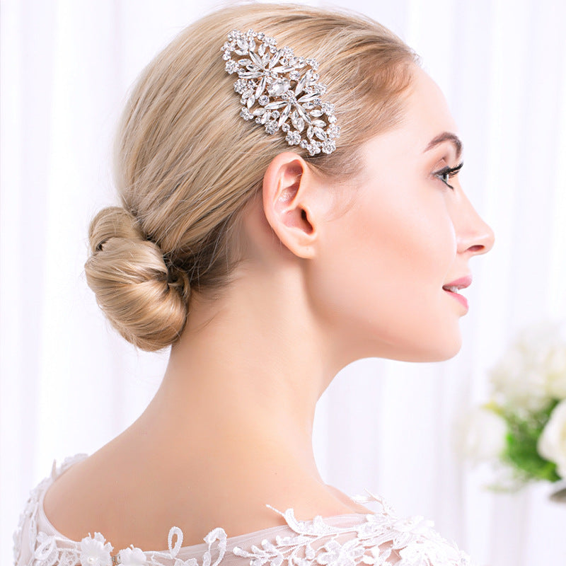 CFQ style simple hair comb alloy rhinestone jewelry fashion luxury atmosphere bridal headgear wedding crystal jewelry