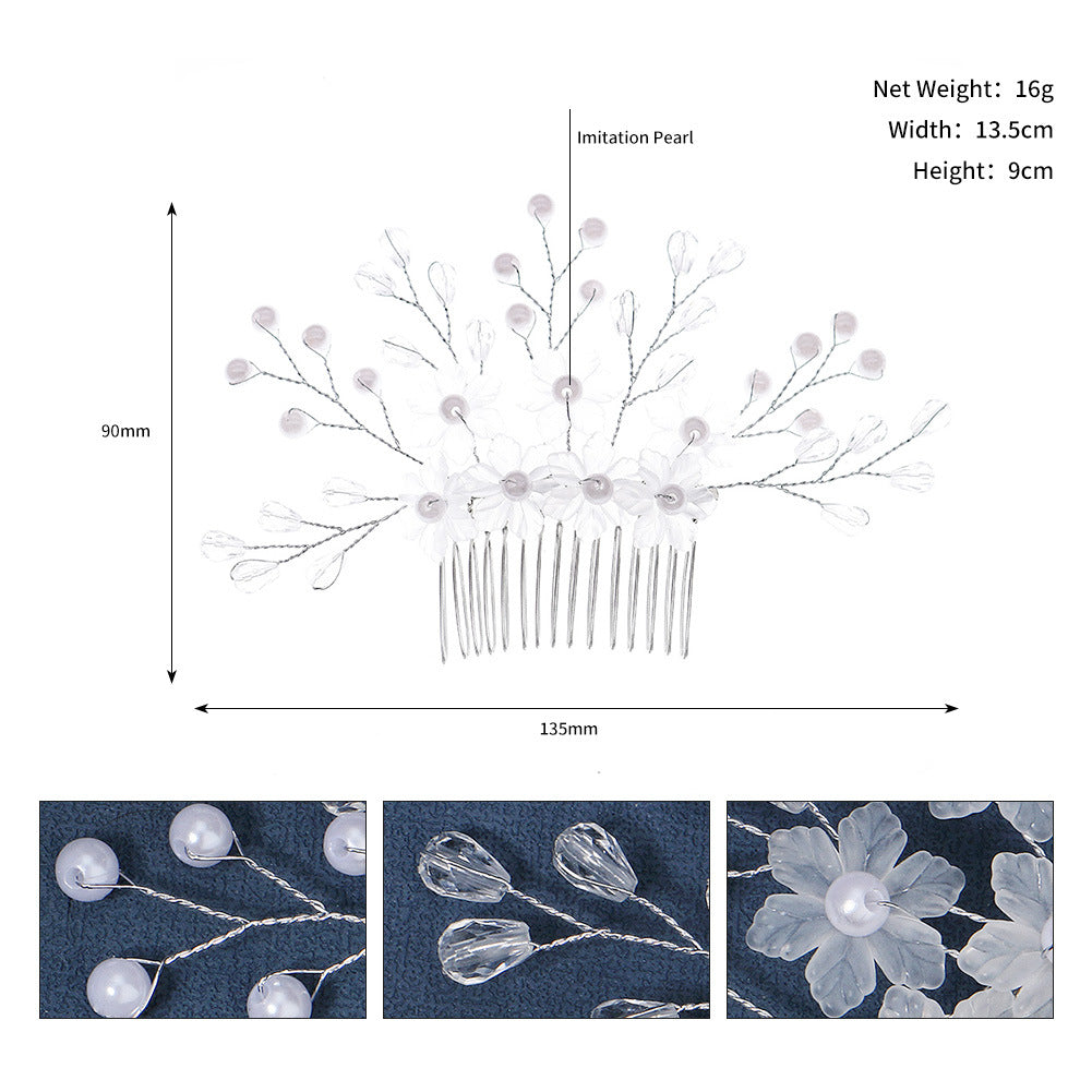 CFQ children's hair accessories acrylic head flower hair comb stage performance disc hair headgear high-end handmade bridal plug comb