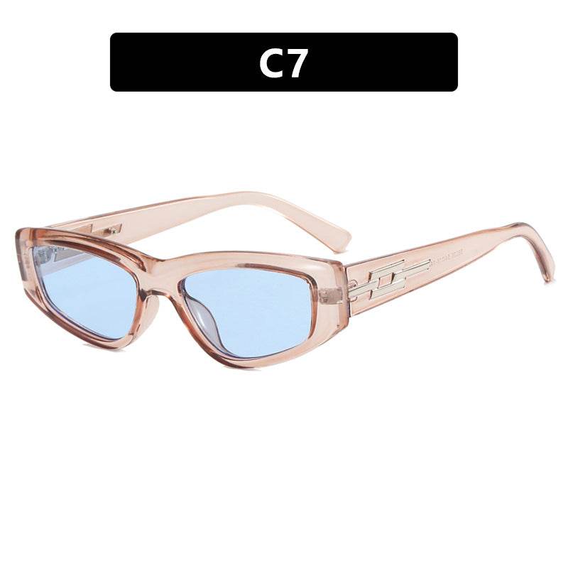 CYJ green triangular cat eye sunglasses new sunglasses advanced sense ins slim spice girl retro sunglasses - WhosaleJewelry