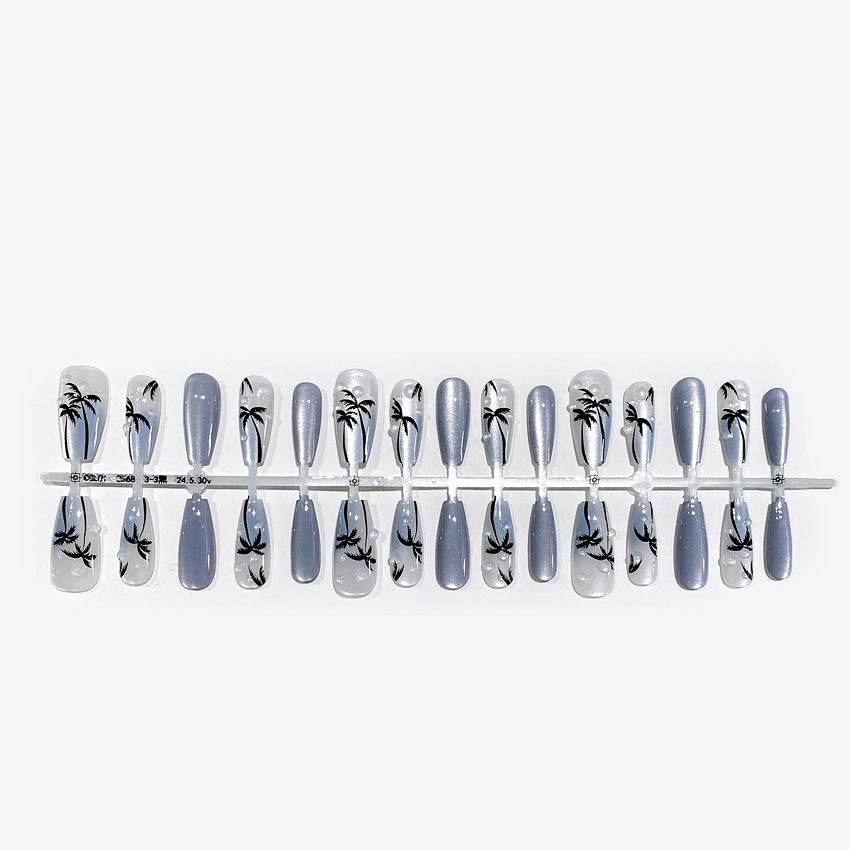 CMJ prefabricated nail piece manicure cat eye wearing nail three-dimensional dewdrop sea breeze wearing fake nail piece H8 - WhosaleJewelry