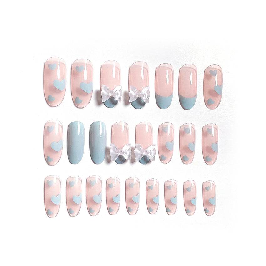 CMJ Wear Nail Nail Patch Nail Patch False Nail Removable Bow Round Head Nail Sticker X26 - WhosaleJewelry