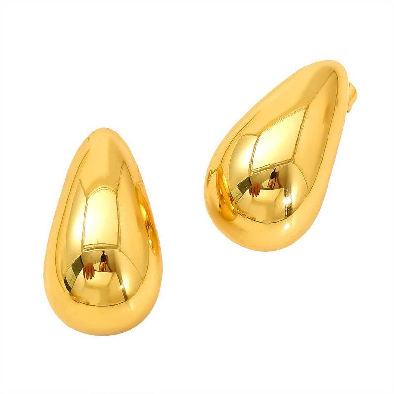 CED advanced sense personalized water drop titanium steel stud earrings women's fashion cold wind niche light luxury stainless steel earrings - WhosaleJewelry