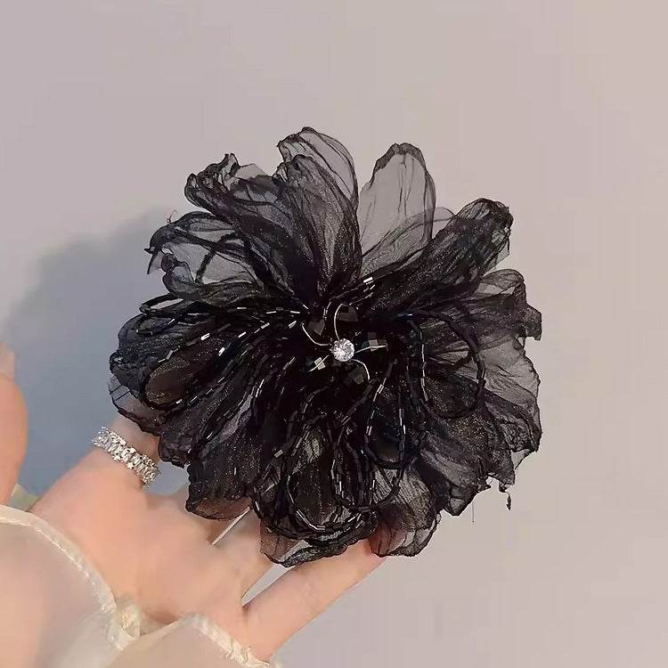 CXZ luxury temperament silk flower brooch high-end women's exquisite small fragrant style brooch fashion wedding dress accessories - WhosaleJewelry