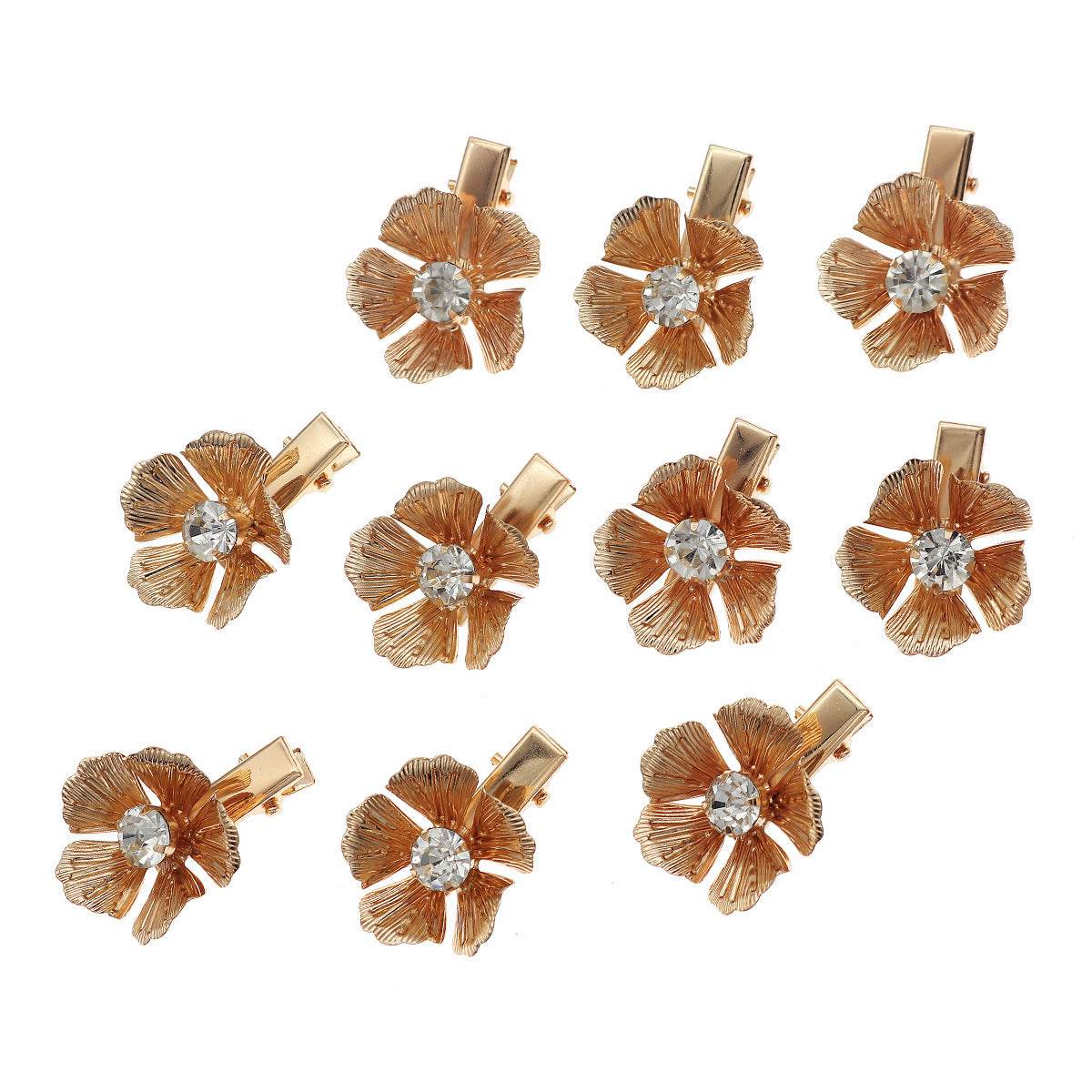 CFQ exaggerated metal flower hairpin advanced sense niche personalized hair accessories versatile cute small hairpin - WhosaleJewelry