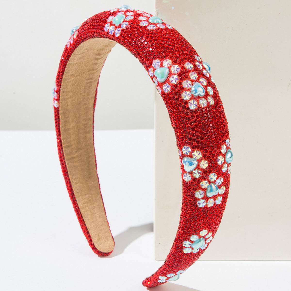 CFG Korean version full diamond sponge heightening headband light luxury gypsy star shining love hair accessories versatile high quality headband - WhosaleJewelry
