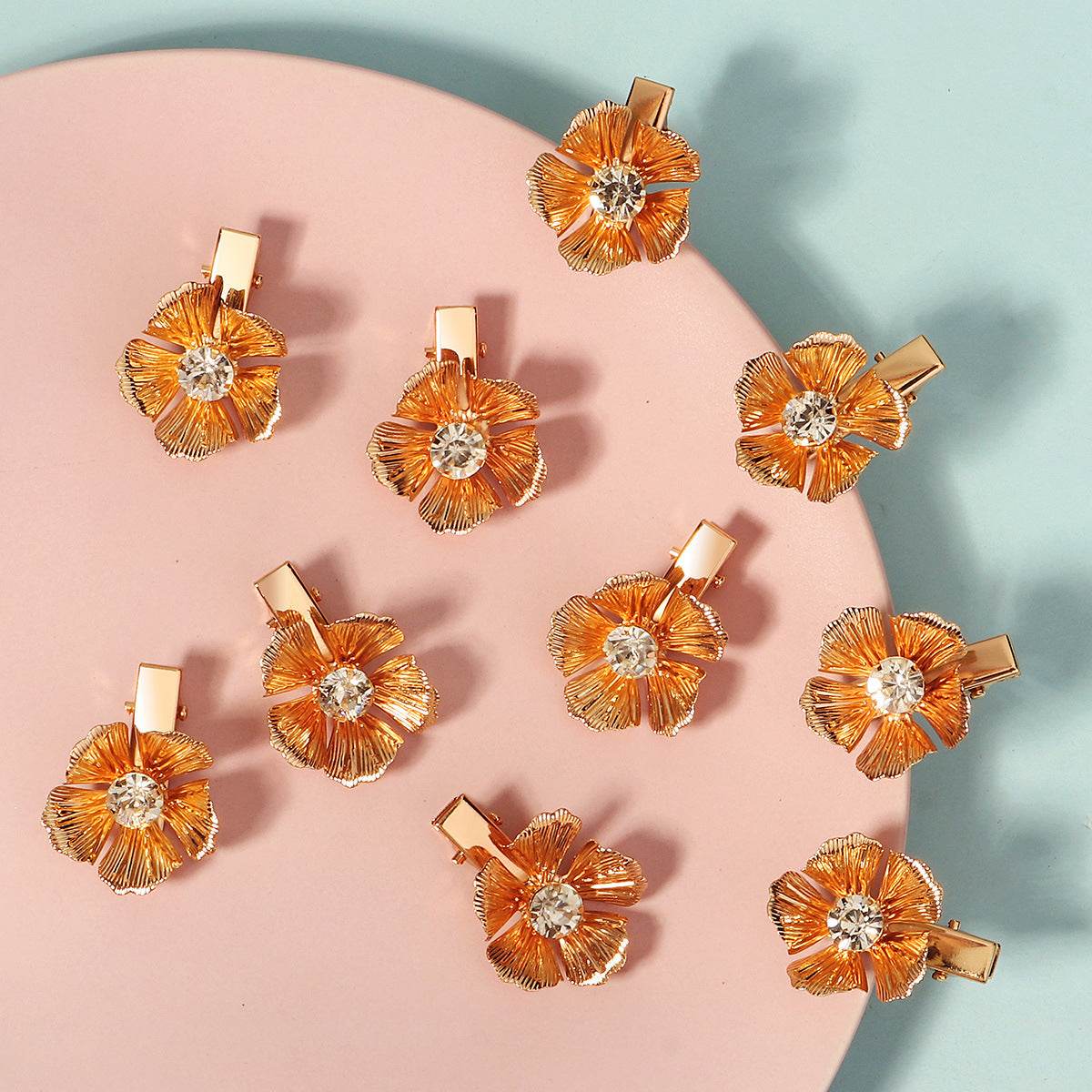 CFQ exaggerated metal flower hairpin advanced sense niche personalized hair accessories versatile cute small hairpin - WhosaleJewelry