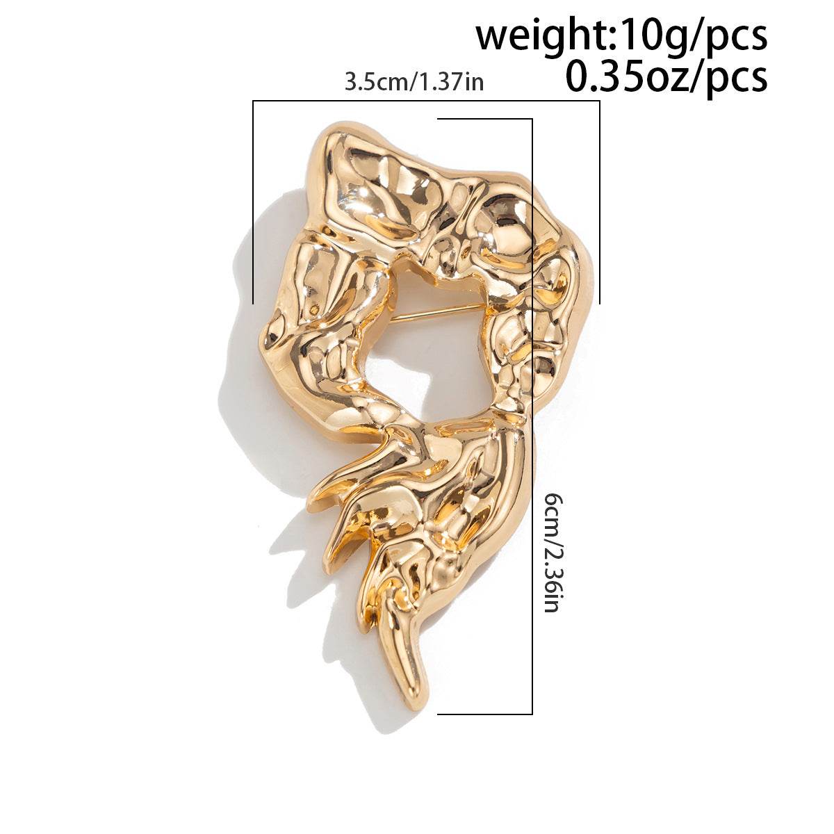 CXZ Simple ins Wind Liquid Irregular Brooch Brooch Fashion Metal Lava Brooch Female - WhosaleJewelry