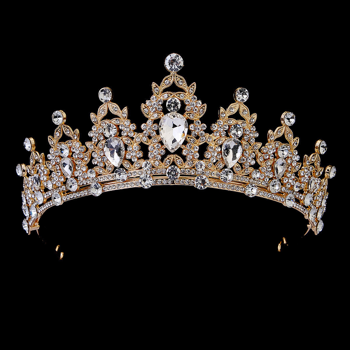 CFG Alloy Rhinestone Crown Bridal Wedding Dress Accessories Versatile Necklace Earrings Jewelry Set