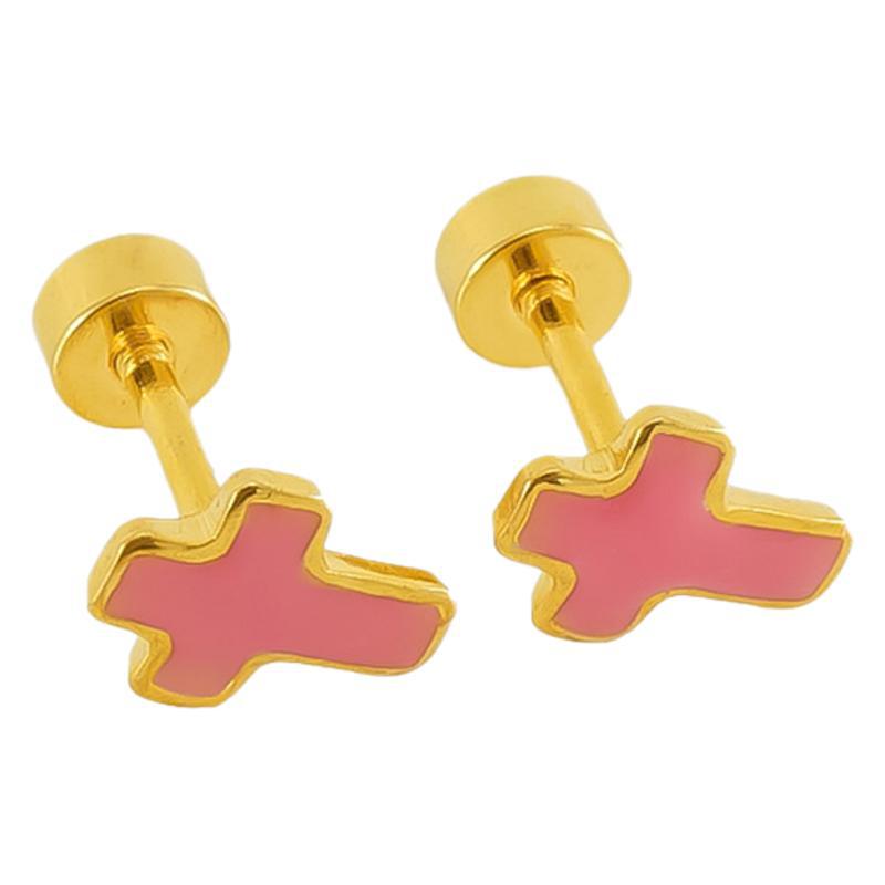 CED Cross Titanium Steel Screw Earbone Nail Female Ins European and American Fashion Style Geometric Drip Oil Earnail