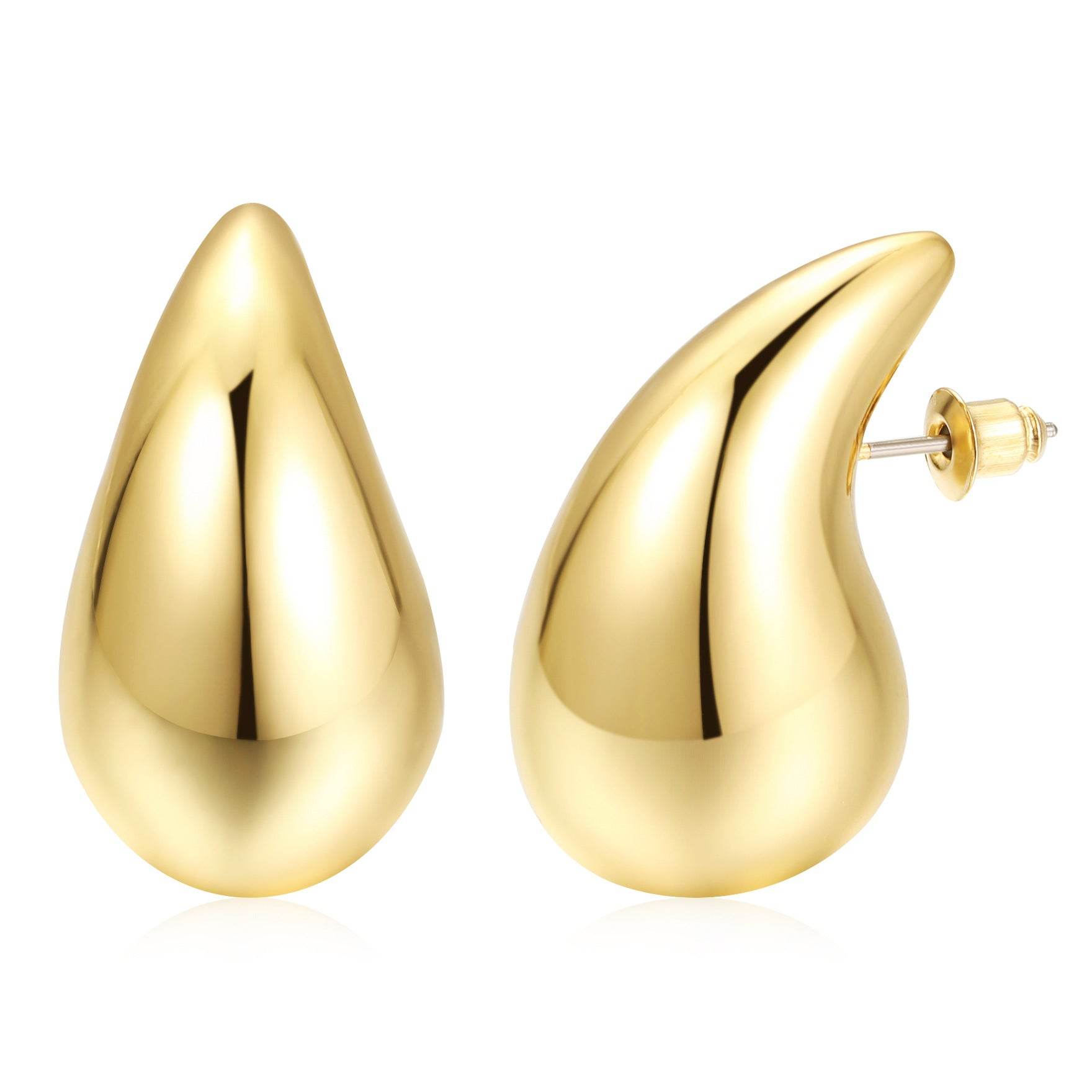 CED Amazon hot sale oversized water drop earrings women's CCB gold-plated ring tear stud earrings fashion earrings - WhosaleJewelry