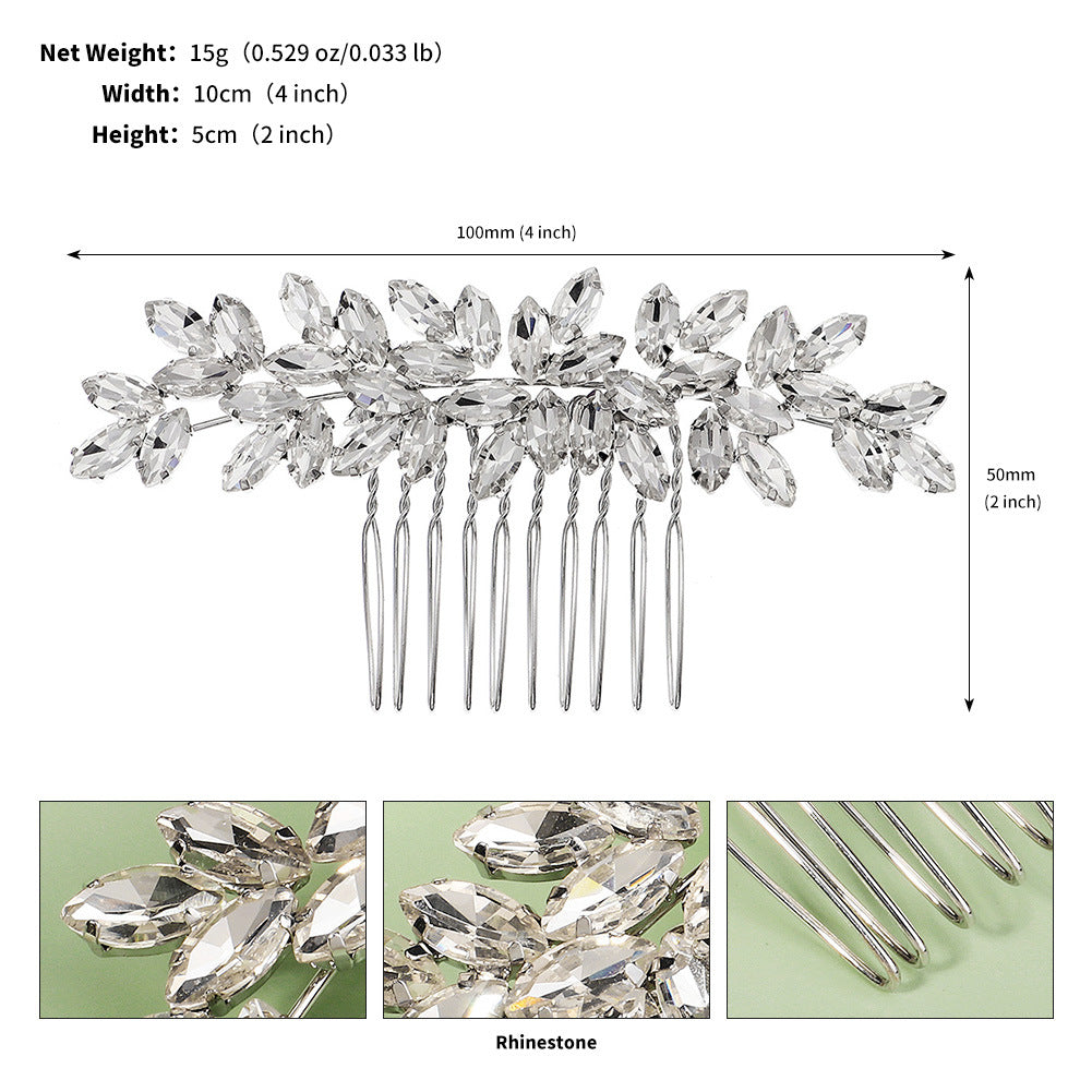 CFQ Vintage Bridal Rhinestone Hair Comb Wedding Dinner Party Headgear Girls Coiled Hair Accessories Versatile Diamond Plug Comb