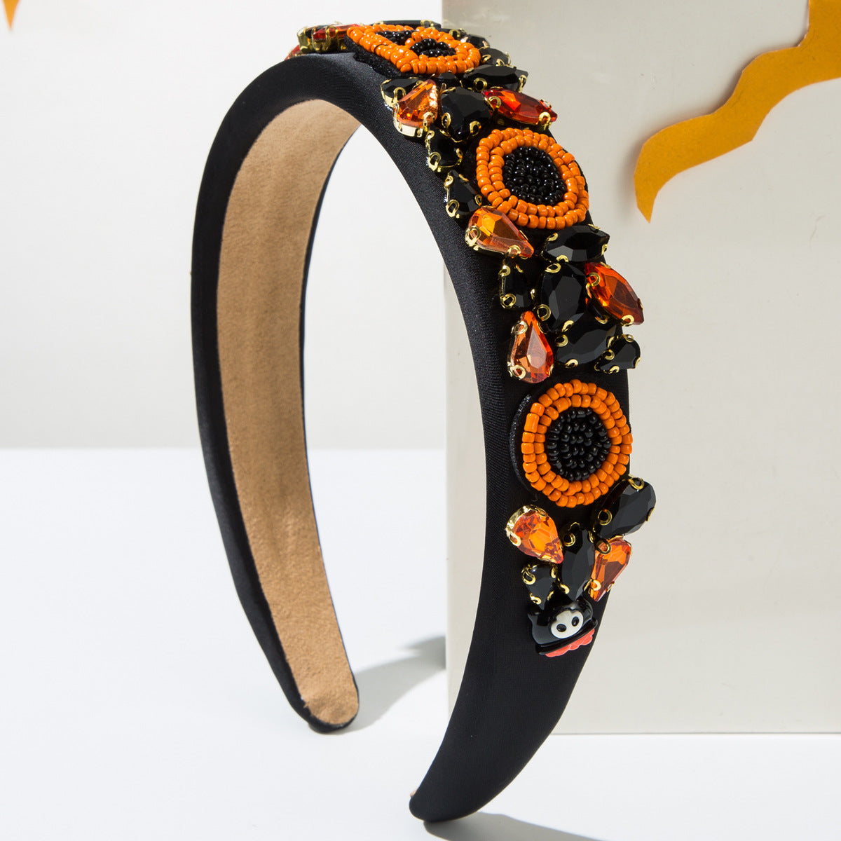 CFG Diamond Halloween Headband Female, Creative Rice Beads BOO Alphabet Ghost Accessories Personalized Holiday Hair Accessories