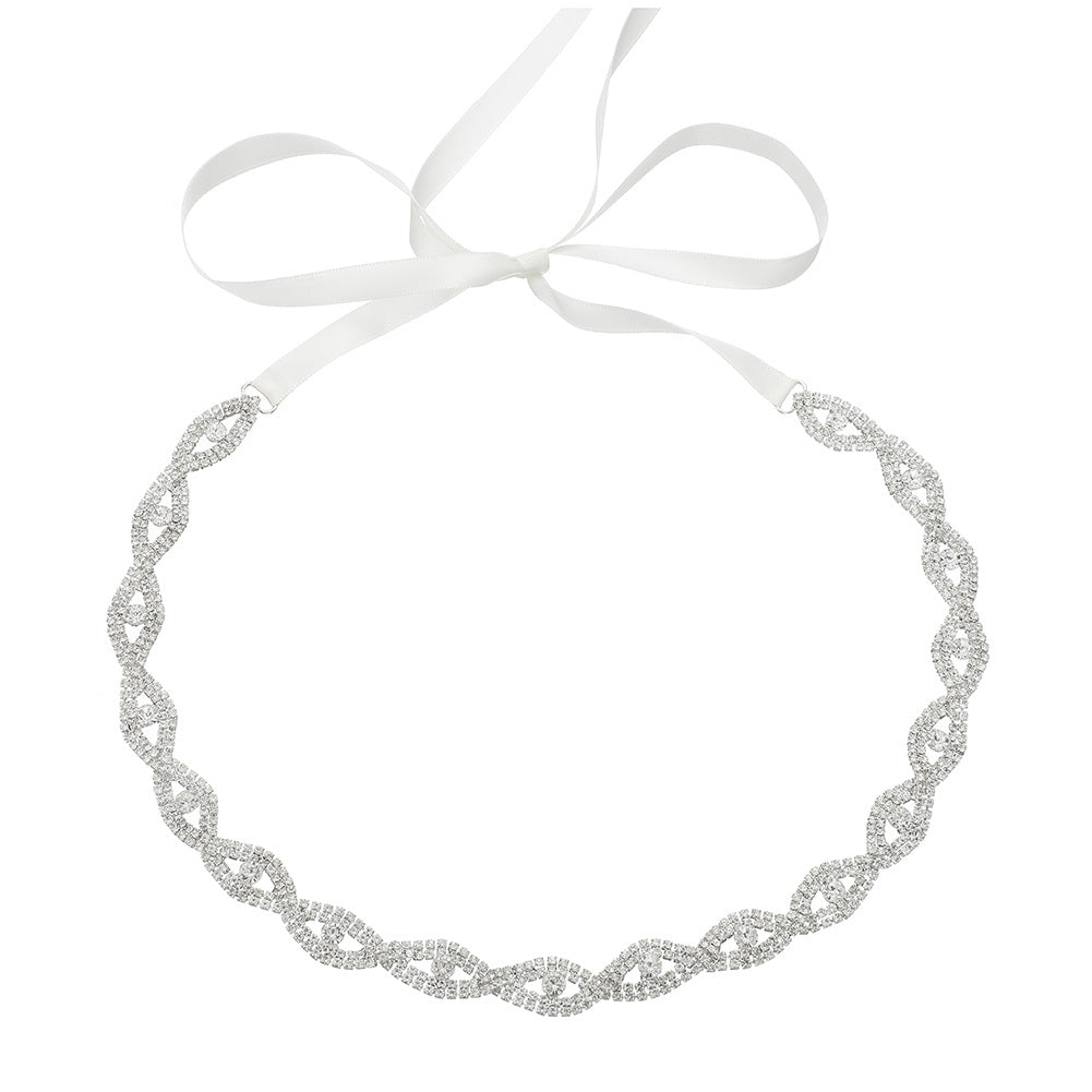 CST Bridal Luxury Diamond Belt Cross-woven Aesthetic Hollow Accessories Temperament Crystal Waist Chain