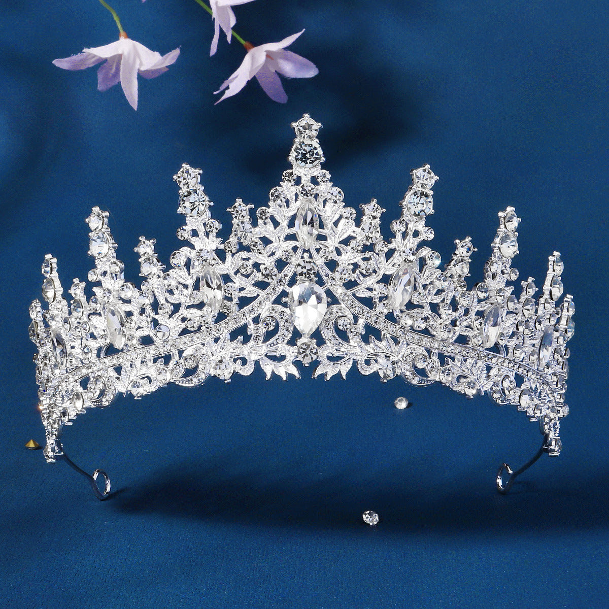 CFG Pearl Rhinestone Cake Crown Adult Birthday Party Alloy Crown Princess Wedding Dress Hair Accessories Bridal Headgear