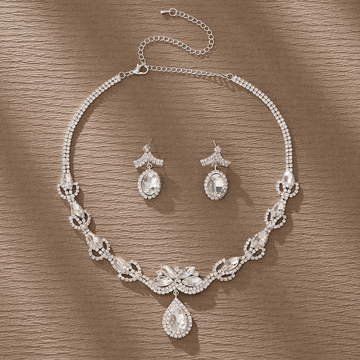 CTZ niche design sense necklace women's daily versatile diamond set chain bridal retro pearl earrings necklace