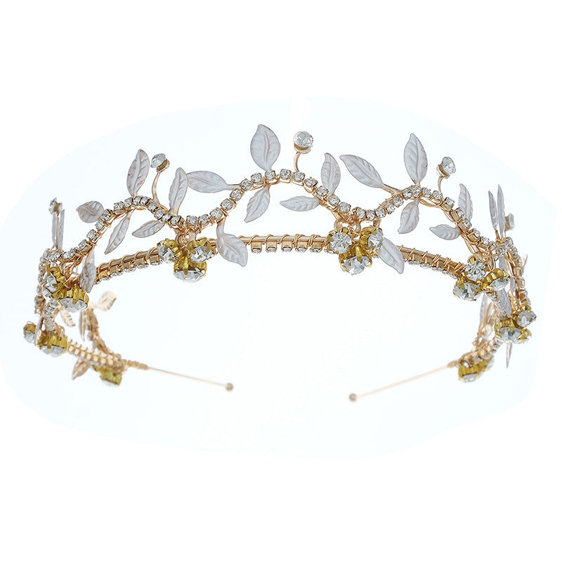 CFG photo hair jewelry handmade headband Mori rhinestone pearl upright headband retro Xiuhe wedding dress bridal headgear