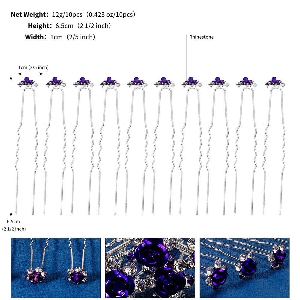 CFQ bridal disc hair rhinestone pins daily versatile Hanfu headgear wedding style rhinestone pearl hairpin