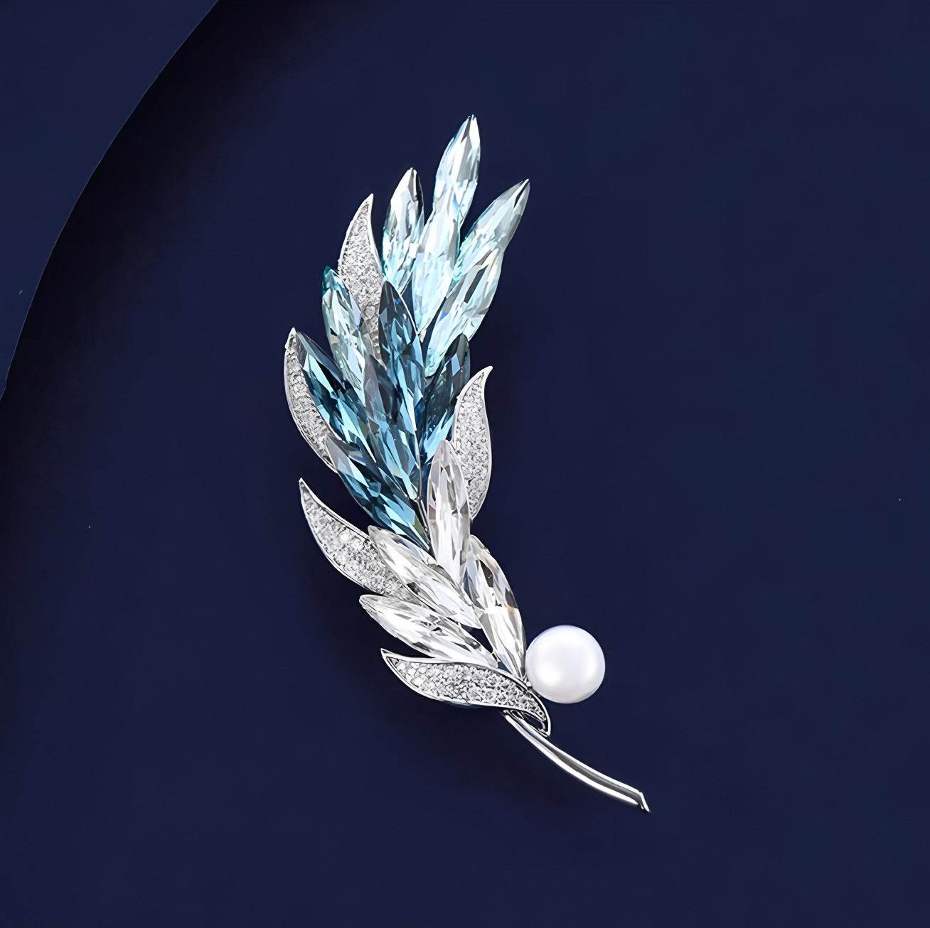 CXZ exquisite crystal wheat ear brooch high-end female personality versatile corsage light luxury niche design pin clothes accessories - WhosaleJewelry