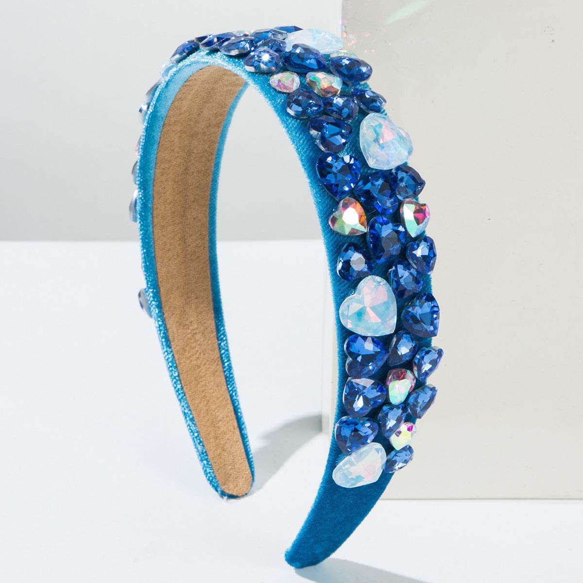 CFG baroque headband wide edge colored love full diamond headband sweet versatile high-end banquet hair accessories women - WhosaleJewelry