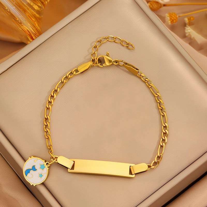 CSL stainless steel bracelet DIY love butterfly flower pendant curved brand jewelry non-fading titanium steel bracelet