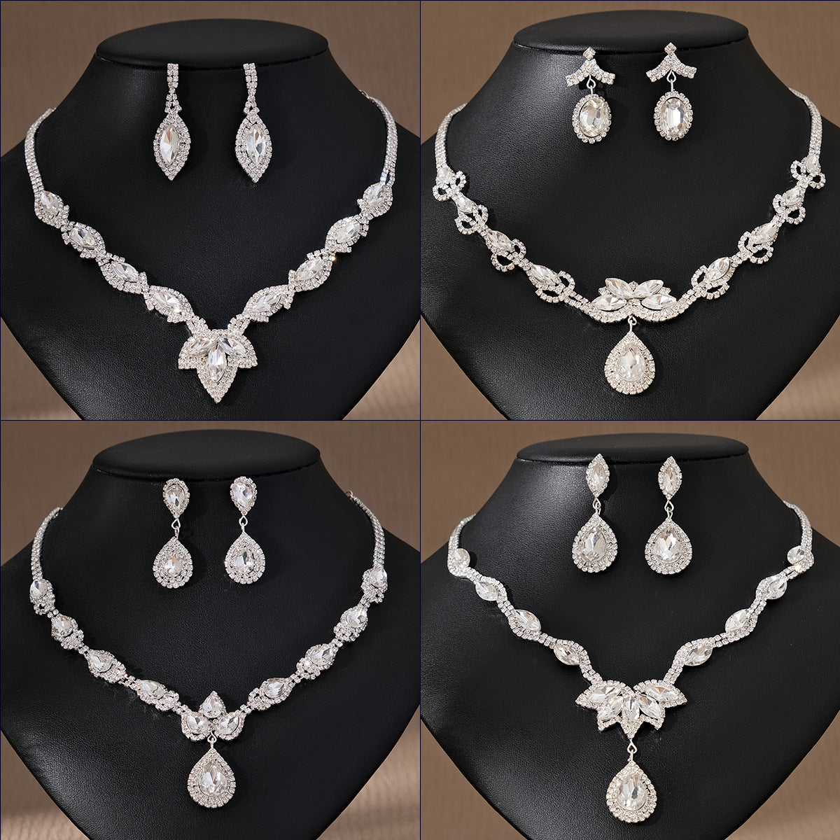 CTZ niche design sense necklace women's daily versatile diamond set chain bridal retro pearl earrings necklace