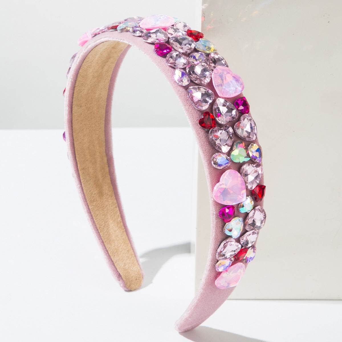 CFG baroque headband wide edge colored love full diamond headband sweet versatile high-end banquet hair accessories women - WhosaleJewelry