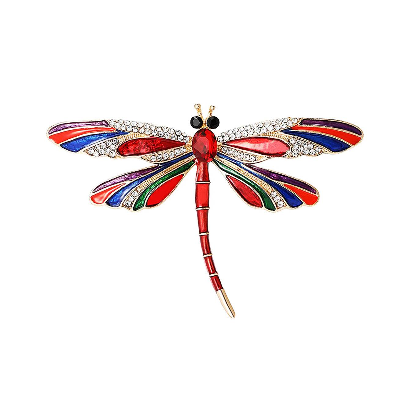 CXZ enamel dragonfly brooch female elegance temperament insect corsage niche design pin suit accessories - WhosaleJewelry
