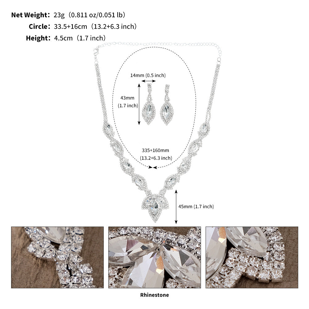 CTZ niche design sense necklace women's daily versatile diamond set chain bridal retro pearl earrings necklace