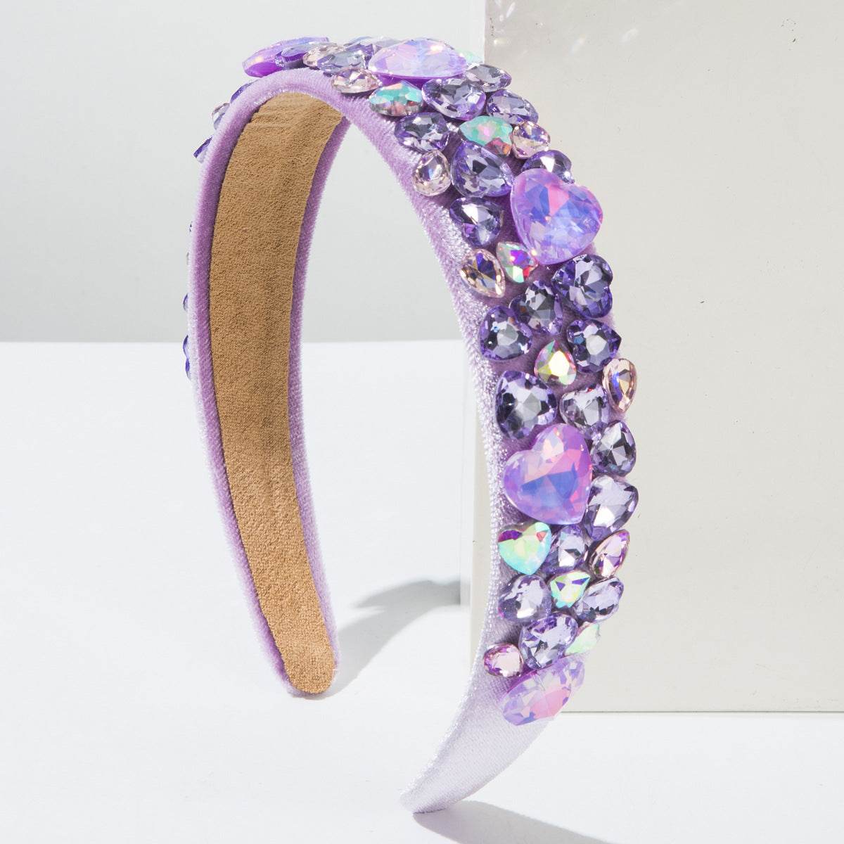 CFG baroque headband wide edge colored love full diamond headband sweet versatile high-end banquet hair accessories women - WhosaleJewelry