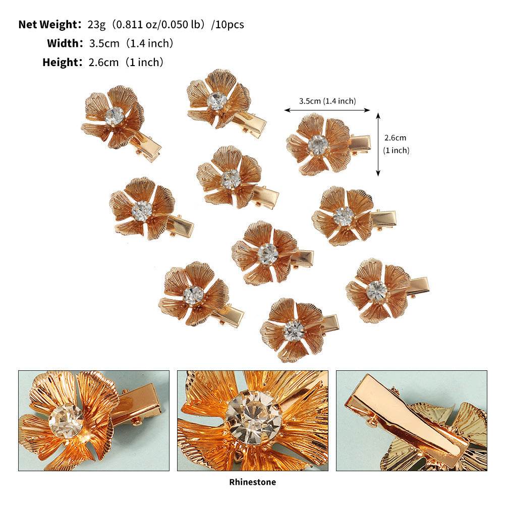 CFQ exaggerated metal flower hairpin advanced sense niche personalized hair accessories versatile cute small hairpin - WhosaleJewelry