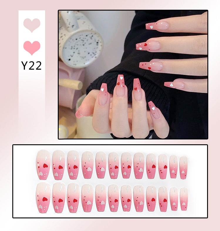 CMJ Internet celebrity popular fake nail wear nail patch nail patch removable nail patch anti 24 pieces - WhosaleJewelry