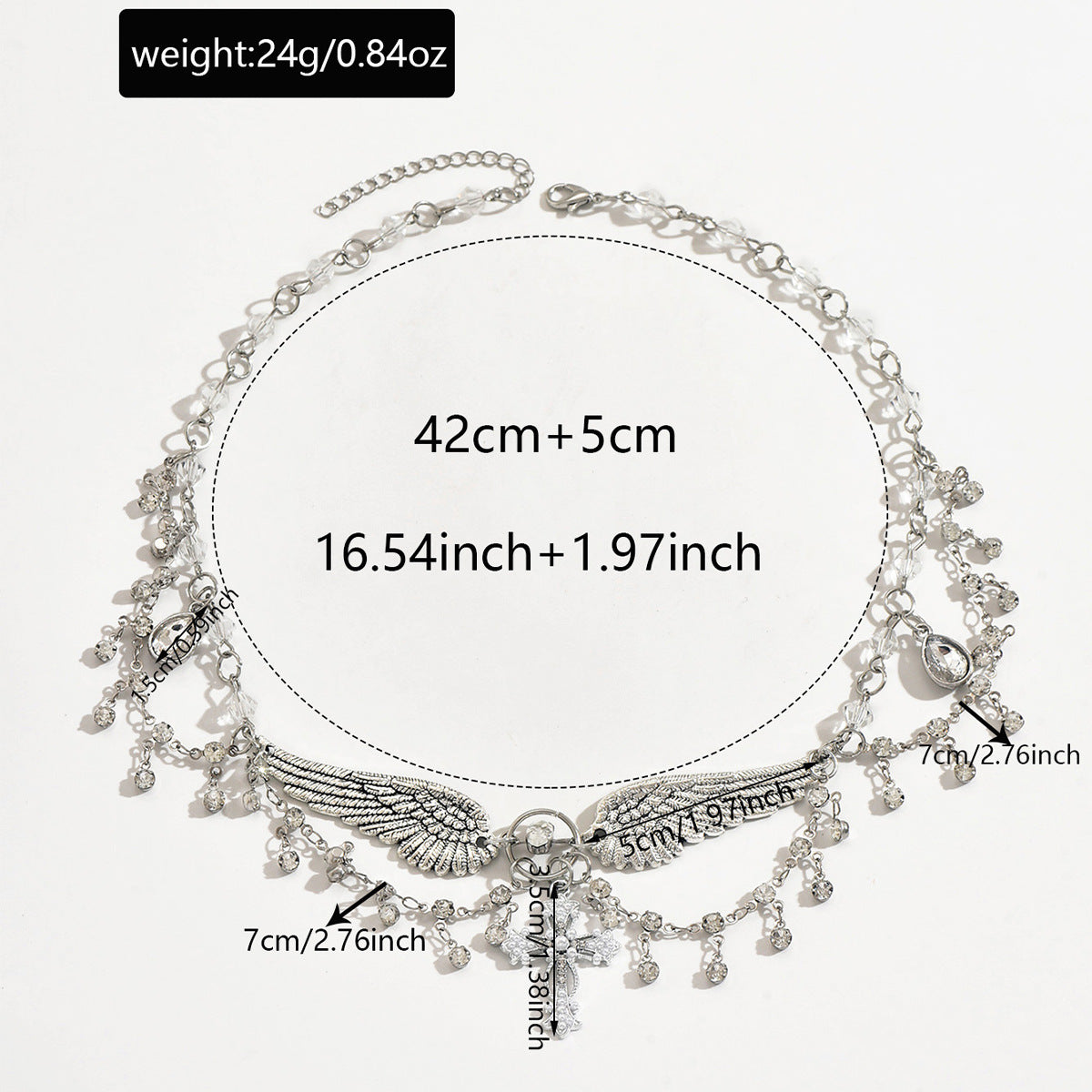CXL retro hand-spliced skull cross pendant necklace personalized niche Halloween banquet