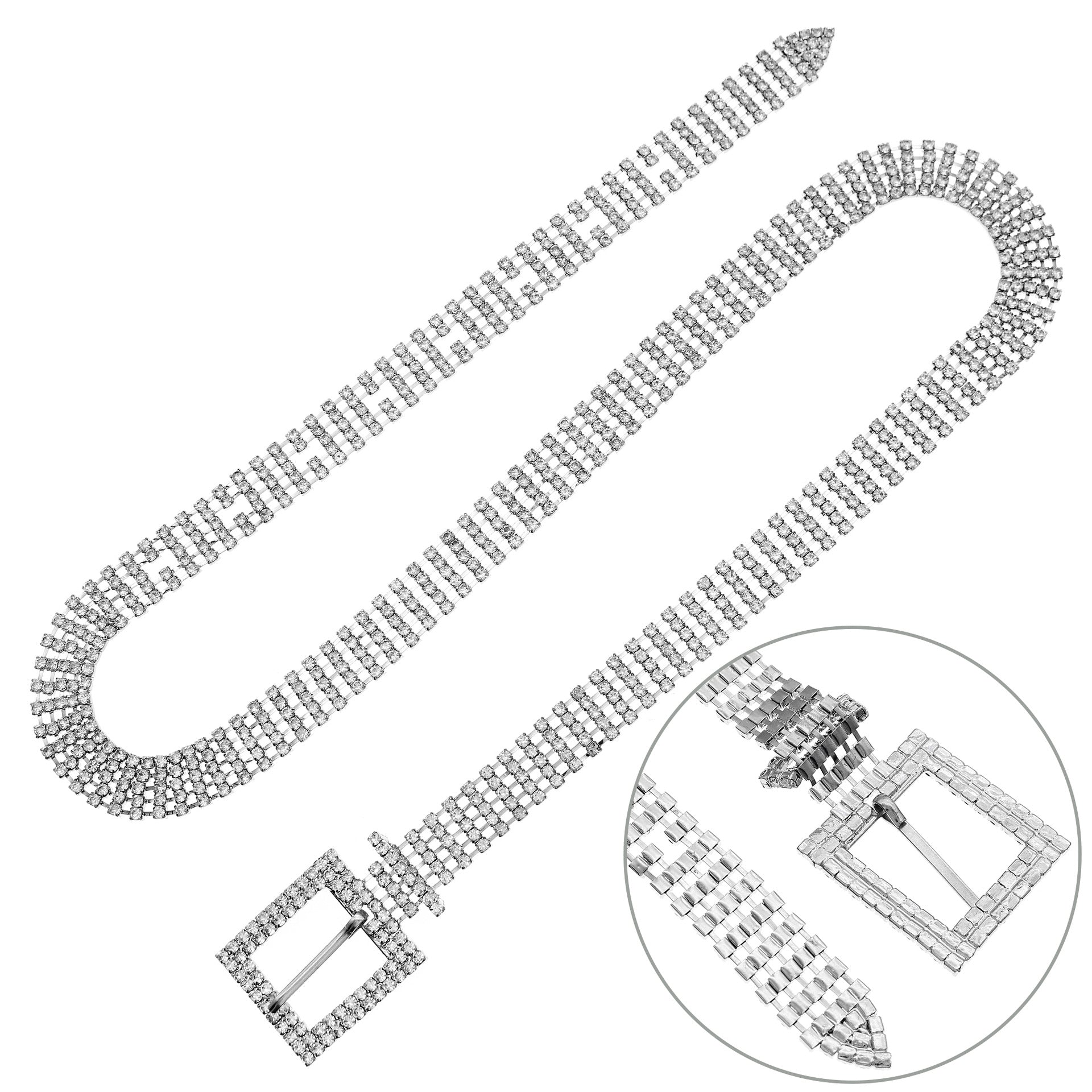 CST niche design rhinestone belt women's fashion versatile high sense daily grab chain diamond waist chain belt