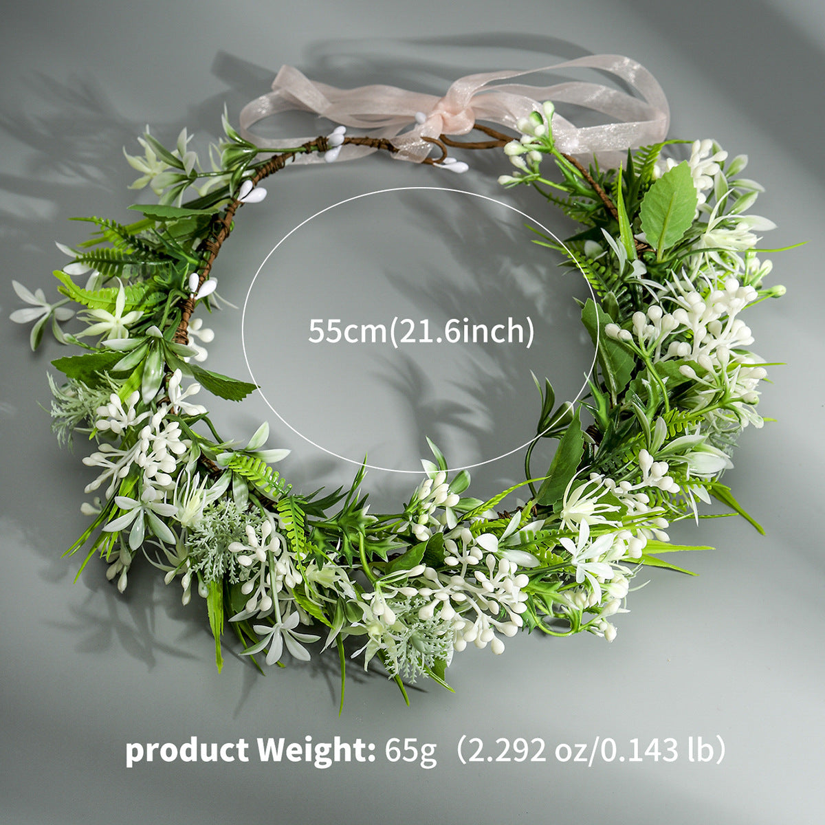 CFS Fashion Fabric Wreath Headband Headband Bridal Wedding Beach Photo Headband Streamer Floral Headband