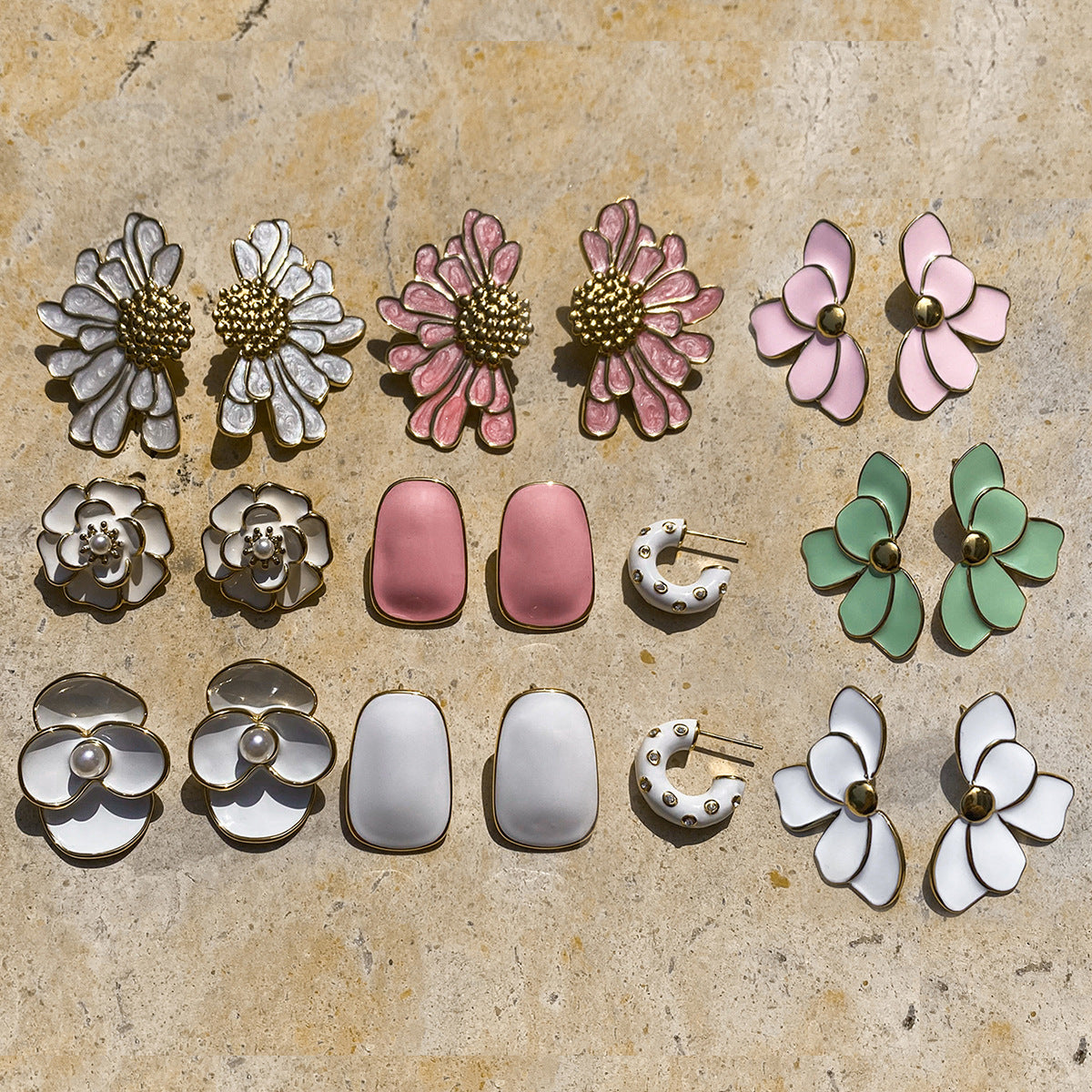 CED stainless steel drip oil earrings, light luxury high-end earrings, cross-border popular titanium steel jewelry, women's color does not fade