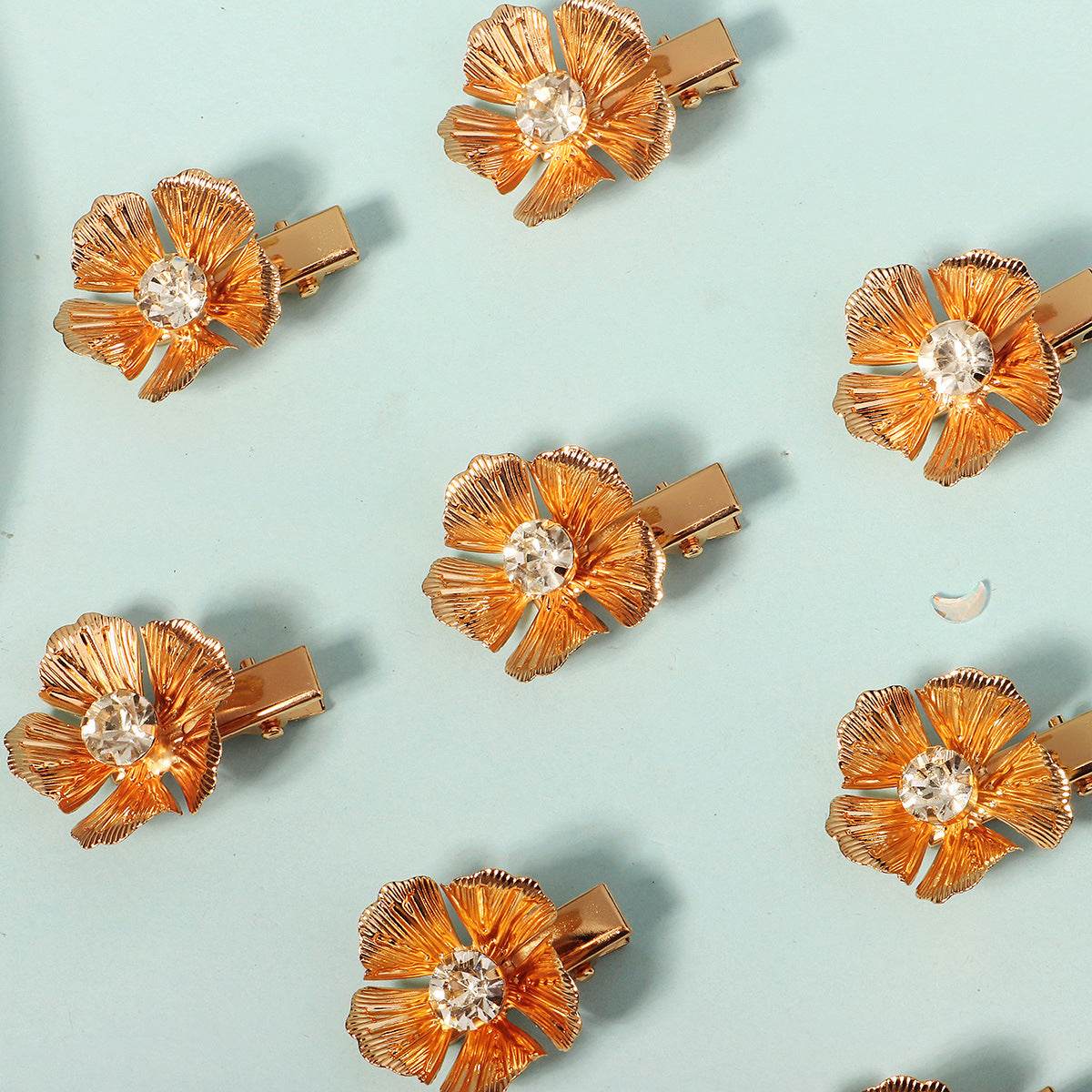 CFQ exaggerated metal flower hairpin advanced sense niche personalized hair accessories versatile cute small hairpin - WhosaleJewelry