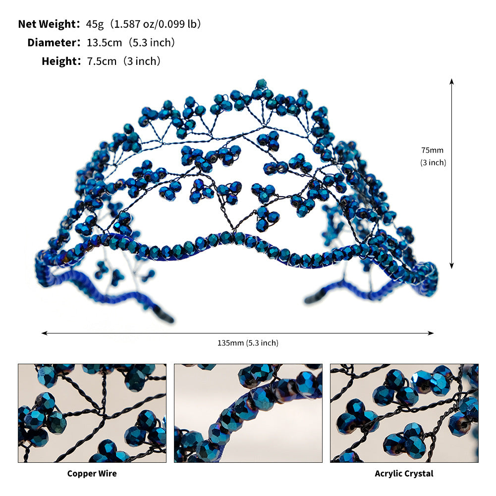 CFG Baroque retro handmade beaded headband versatile heavy industry hair accessories bride pressure hair crystal mesh headband women