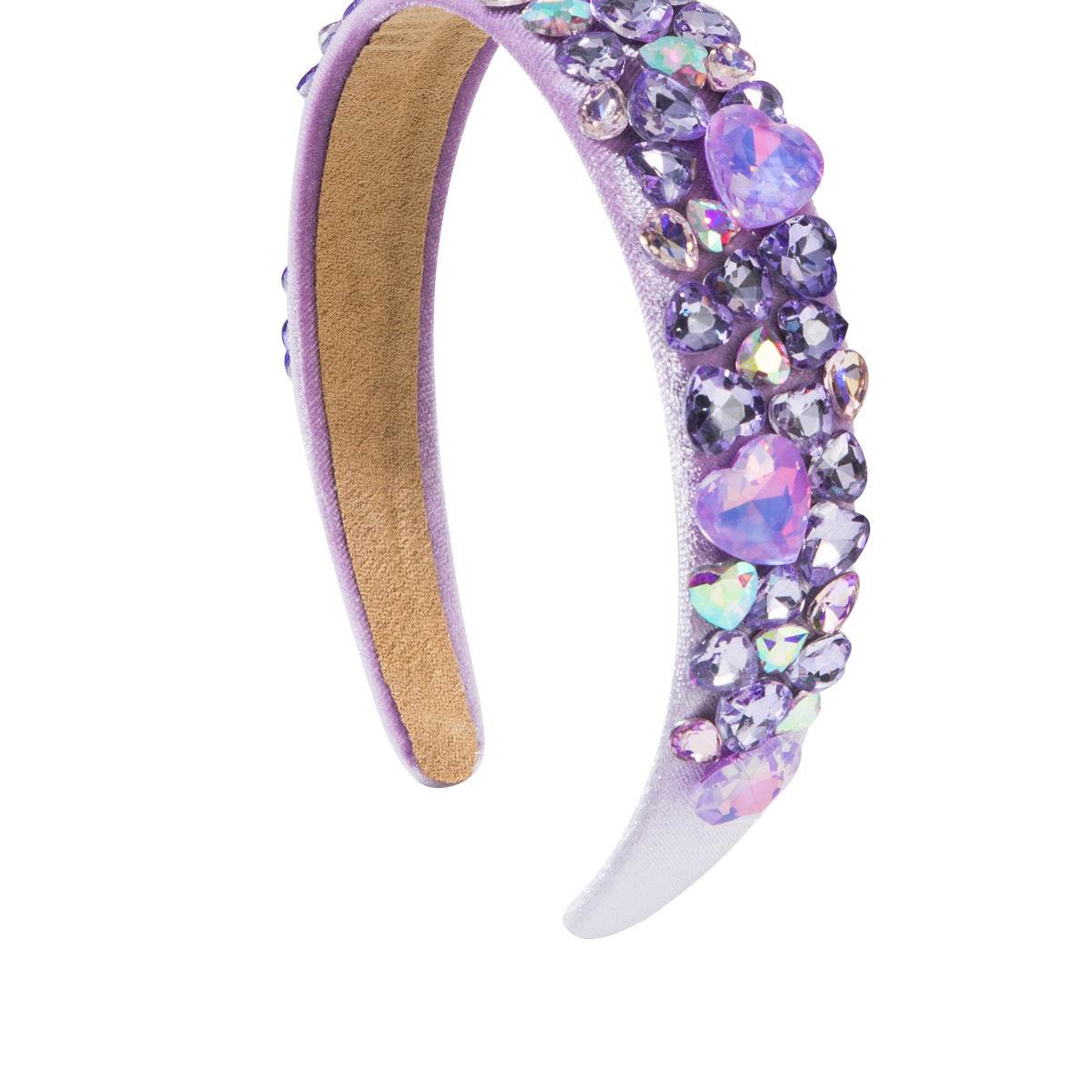 CFG baroque headband wide edge colored love full diamond headband sweet versatile high-end banquet hair accessories women - WhosaleJewelry