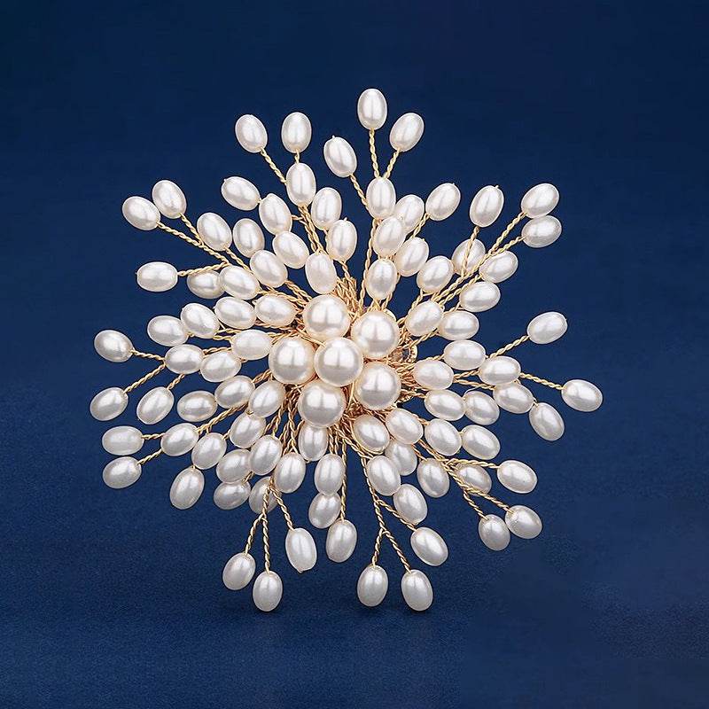 CXZ atmospheric pearl brooch high-end women's exquisite handmade corsage niche design sense pin personalized blazer accessories - WhosaleJewelry