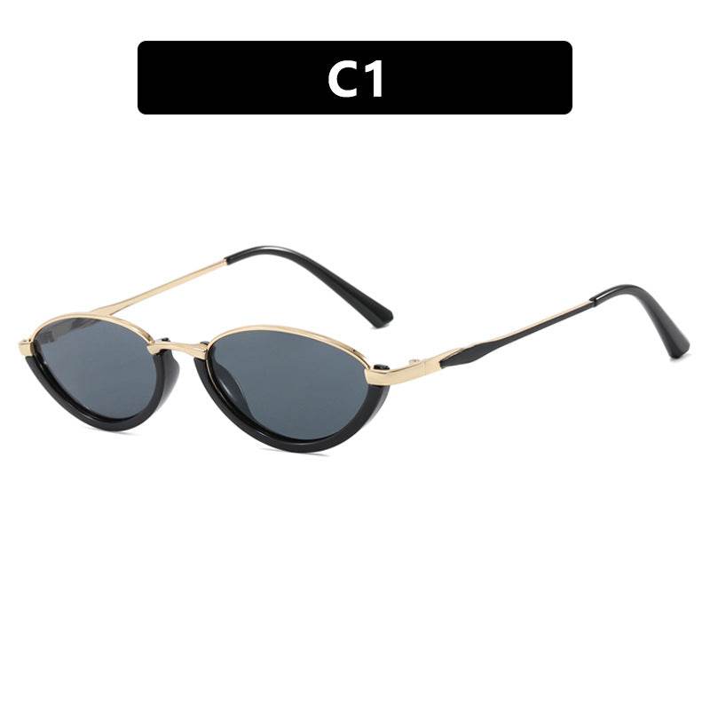 CYJ small frame metal cat eye sunglasses new personalized sunglasses sunscreen plain sunglasses advanced sense - WhosaleJewelry