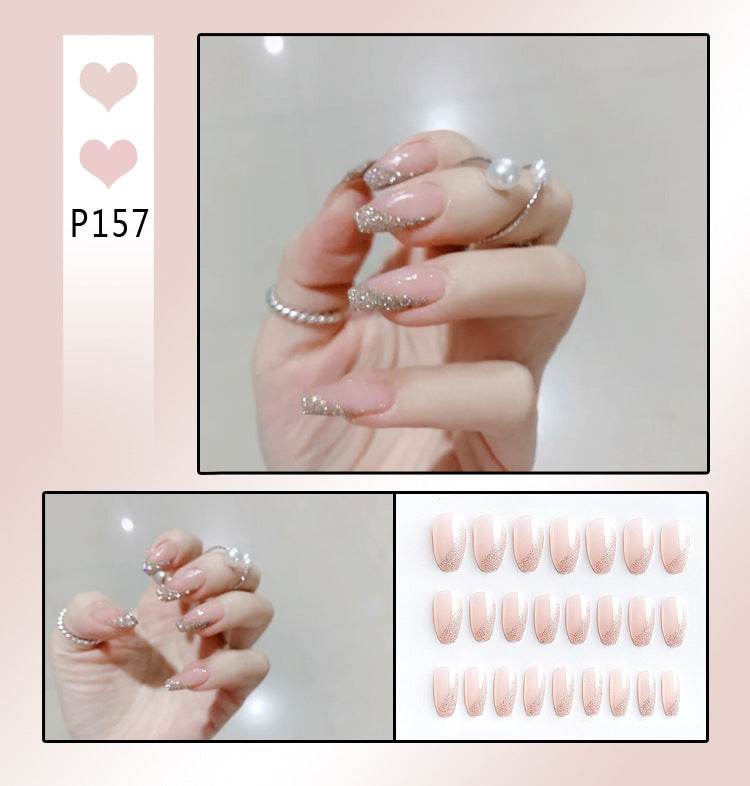 CMJ Internet celebrity popular fake nail wear nail patch nail patch removable nail patch anti 24 pieces - WhosaleJewelry