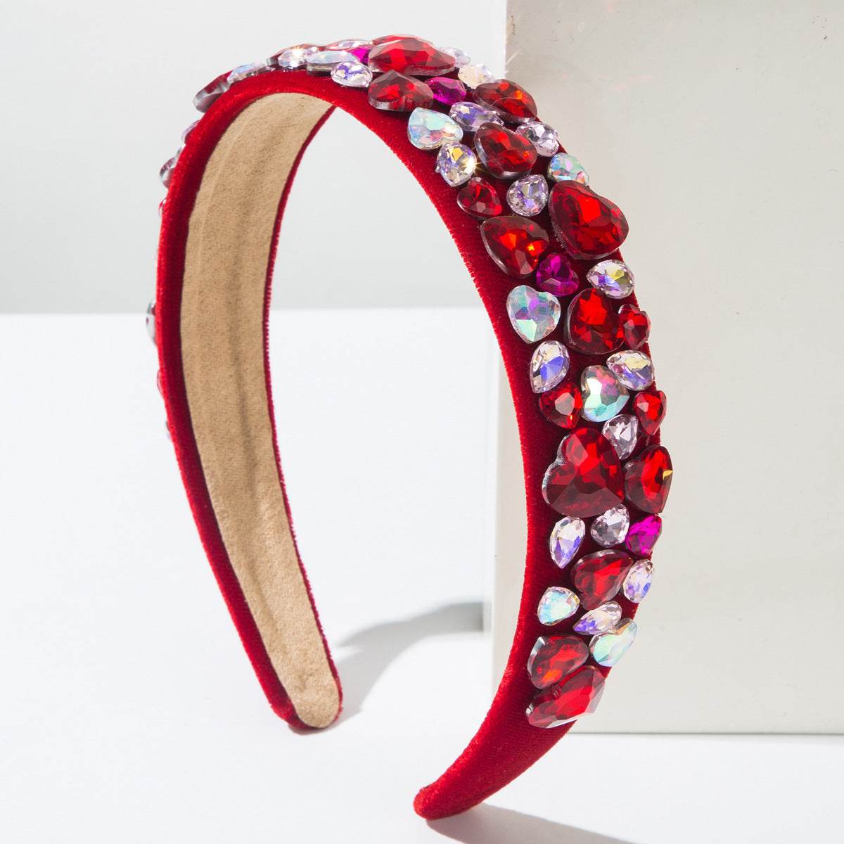 CFG baroque headband wide edge colored love full diamond headband sweet versatile high-end banquet hair accessories women - WhosaleJewelry