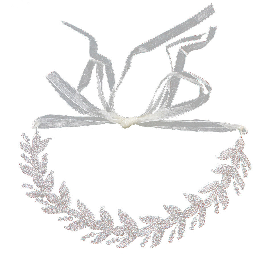 CFS Premium Bridal Headgear Luxury Rhinestone Leaf Bridal Headband Women's Banquet Wedding Dress Hair Accessories