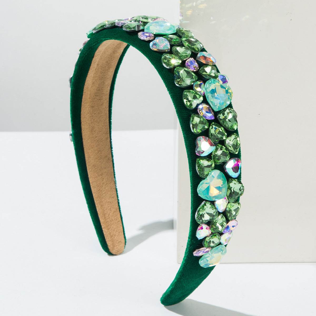CFG baroque headband wide edge colored love full diamond headband sweet versatile high-end banquet hair accessories women - WhosaleJewelry