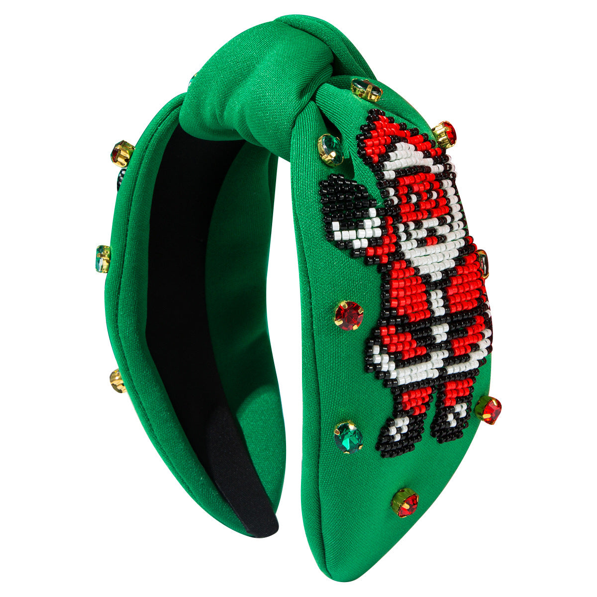 CFG Christmas fabric diamond headband heavy industry hand-sewn rice beads Santa three-dimensional pattern cute versatile hair accessories
