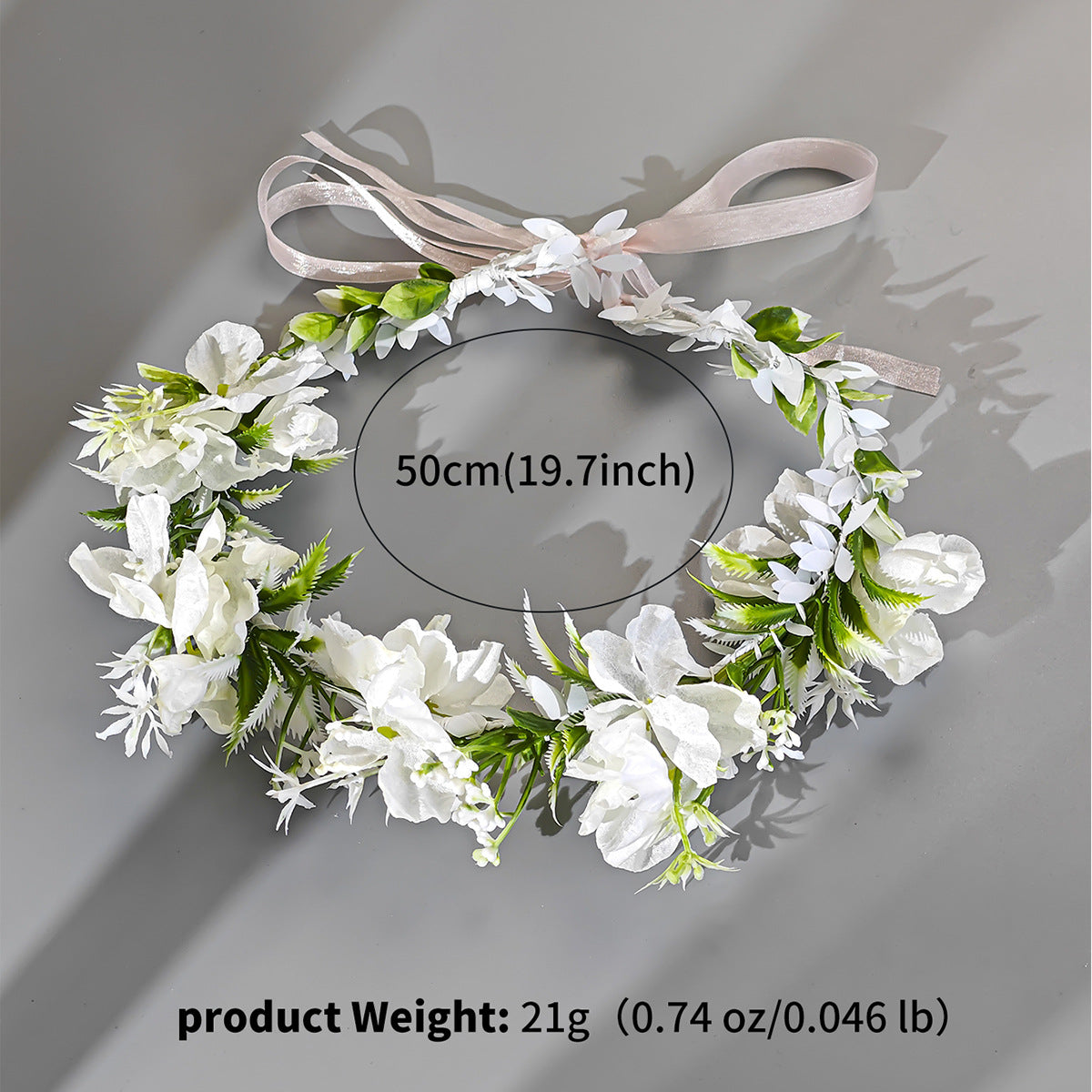 CFS Fashion Fabric Wreath Headband Headband Bridal Wedding Beach Photo Headband Streamer Floral Headband