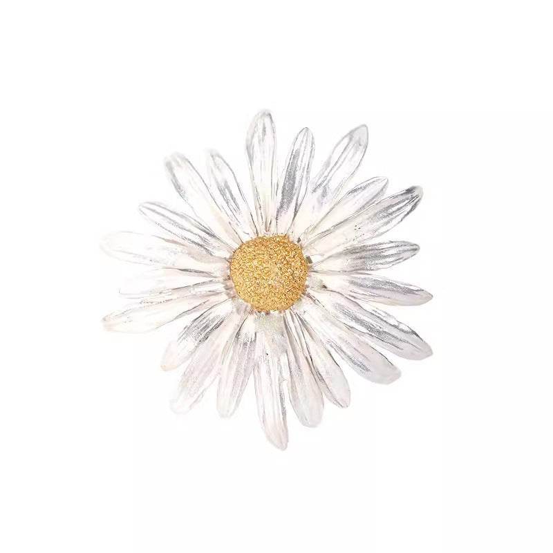 CXZ small daisy brooch women's high-end niche high-end sense anti-light pin atmospheric brooch suit accessories - WhosaleJewelry