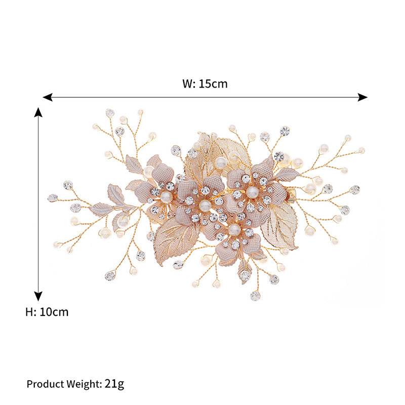 CFQ Bridal Flower Pearl Handmade Hairpin Women's Ball Party Wedding Dinner Headgear Hair Accessories Duck Beak Clip - WhosaleJewelry
